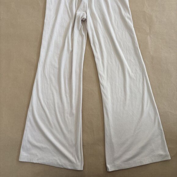 Rachel Parcell Lounge Pants Small Ivory Ribbed Wide Leg comfy aesthetic - Picture 8 of 8